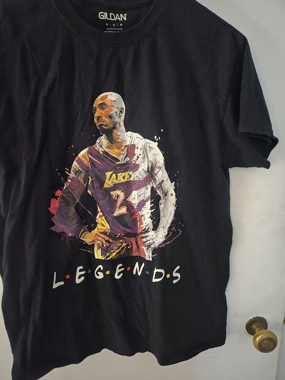 Gildan Black Kobe Bryant 'Legends' Graphic Tee with Purple & Yellow